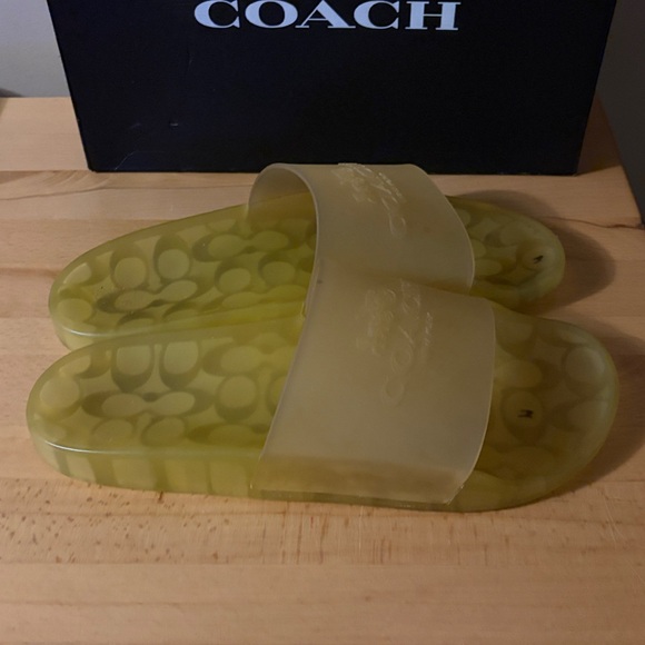 Coach Translucent Canary Yellow Slide Sandals Sz 11 D main image 6